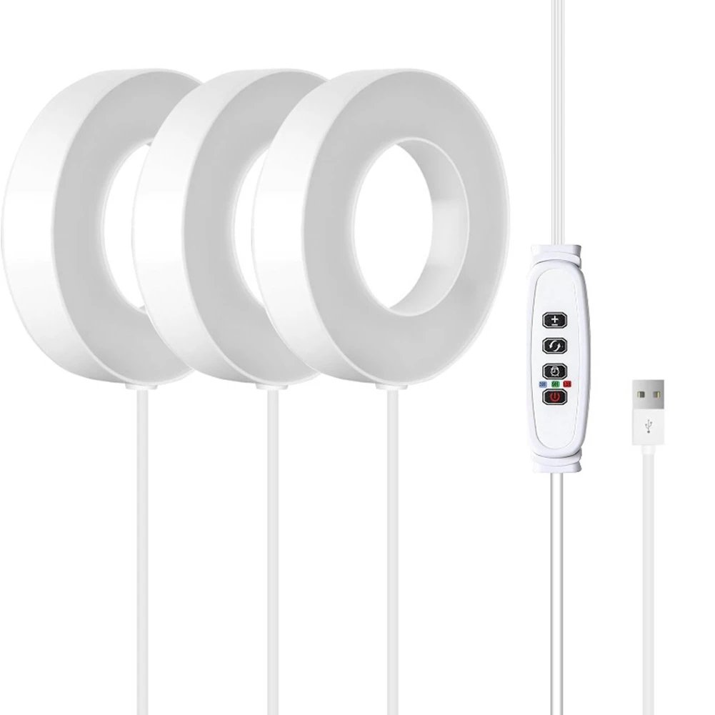 A79I 전체 스펙트럼 LED 성장 조명 자동 켜짐/꺼짐 타이머 천장 캐비닛 아래 식물 성장 램프 노란색 및 흰색 빛 3 Pc