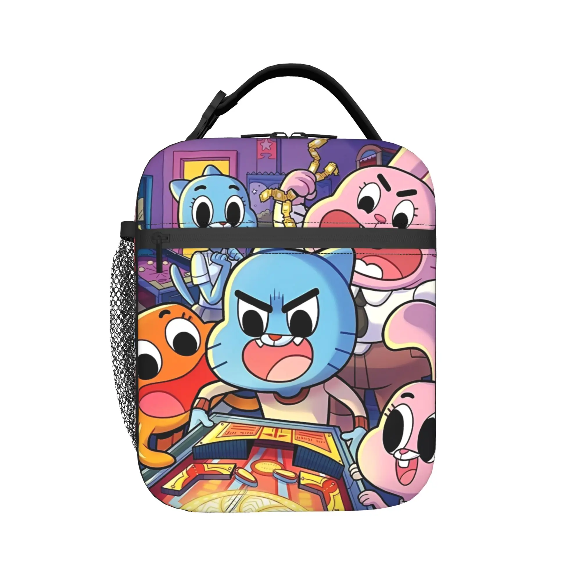 Video Game Gumballs  Insulated Lunch Bag Portable  Lunch Container Cooler Bag Tote Lunch Box Office  Outdoor Food Handbags