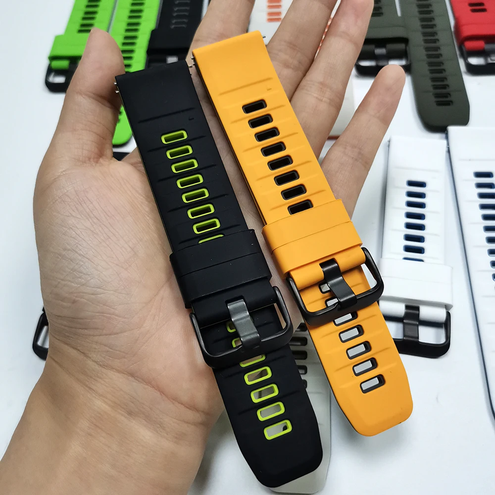 22 مللي متر سيليكون حزام لسامسونج غالاكسي Watch3 45 مللي متر جير S3 الحدود الفرقة لساعة هواوي GT6 برو GT 5 4 3 2 46 مللي متر لينة معصمه