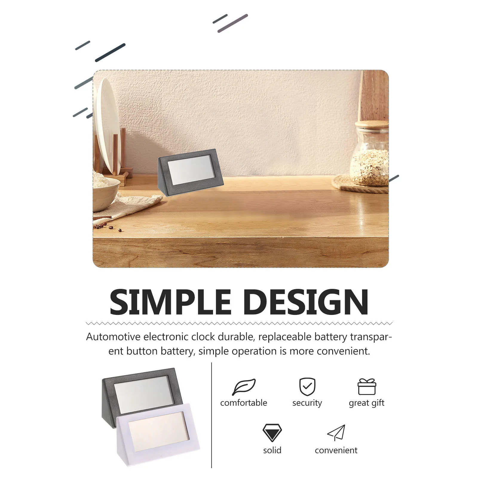 

2Pcs Electronic Clock Pendant Mini Car Clocks Light LED Digital Clock for Dashboard Office Timer Car Truck Dashboard Clocks