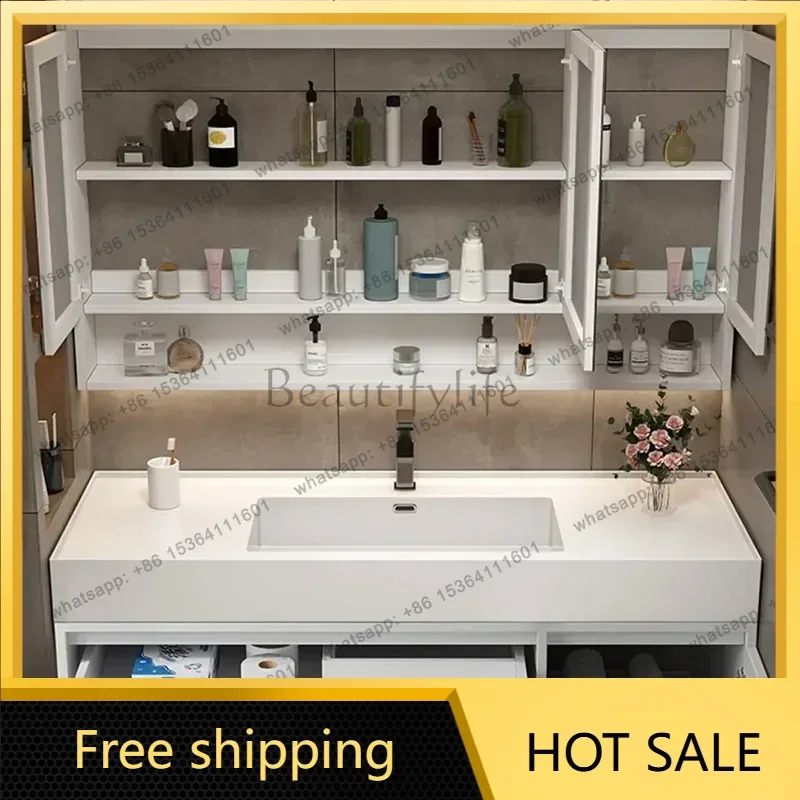 FG Storage Mirror Bathroom Cabinet Vanity Shelves Space Saving Toilet Dresser Storage Cabinet Partitions Szafka Backyard Furnitu