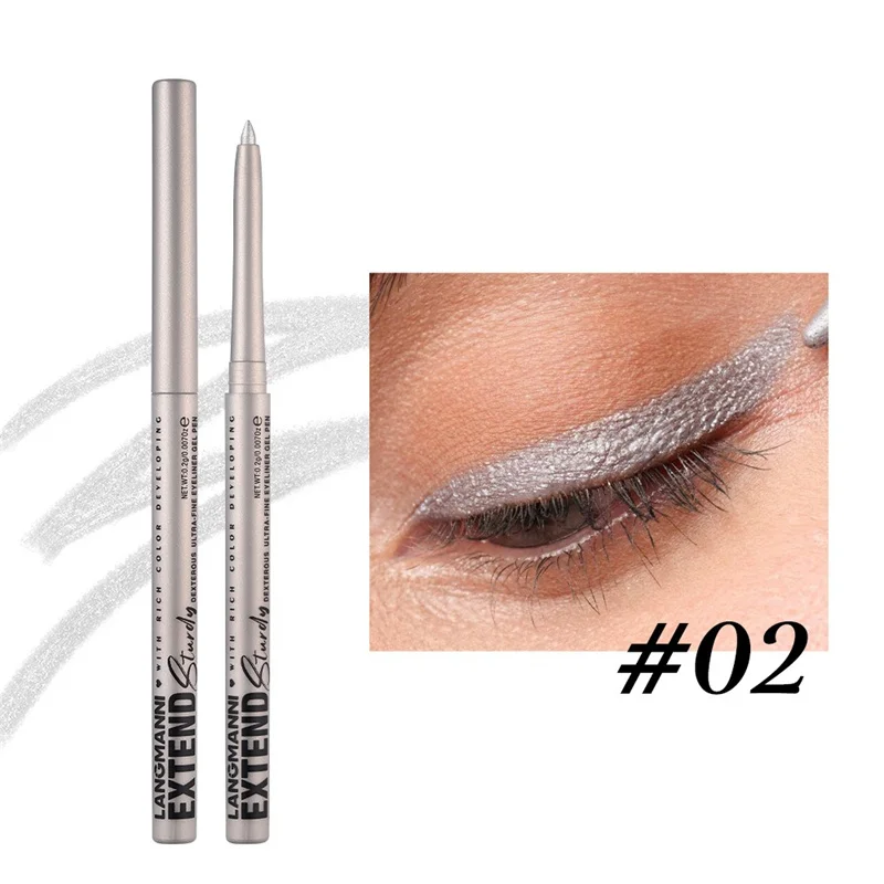 Crayon Gel Eyeliner imperméable, or marron couché, stylo ver à soie, doux, facile à porter, haute teneur en pigments, mat, maquillage durable et brillant pour les yeux