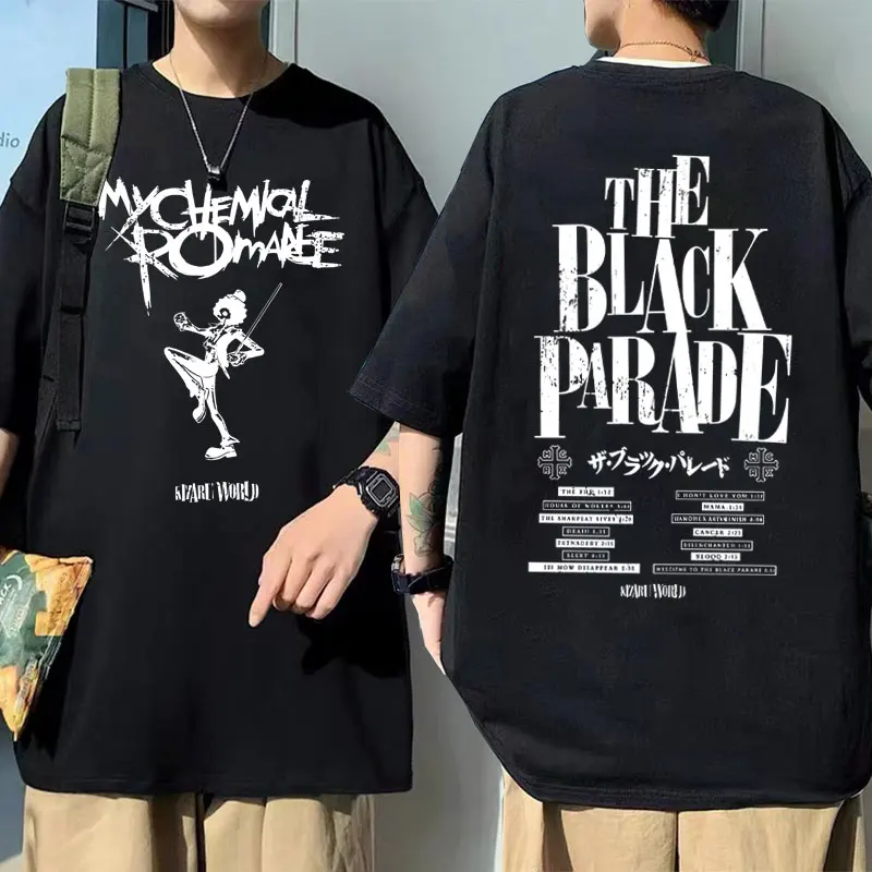 

Rock Band My Chemical Romance The Black Parade Tour 2025 T-shirt Skeleton Graphic T-shirts Men Women Punk Emo Oversized T Shirts