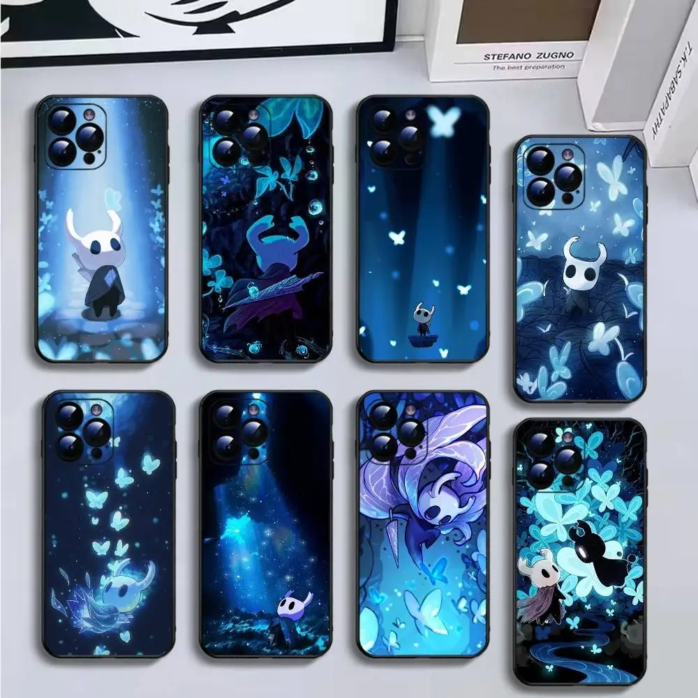 

Hollow Knight Cartoon Phone Case For iPhone16,15,14,13,12,11 Plus,Pro Max,XS,X,XR,SE,Mini,8,7,Soft Black Cover