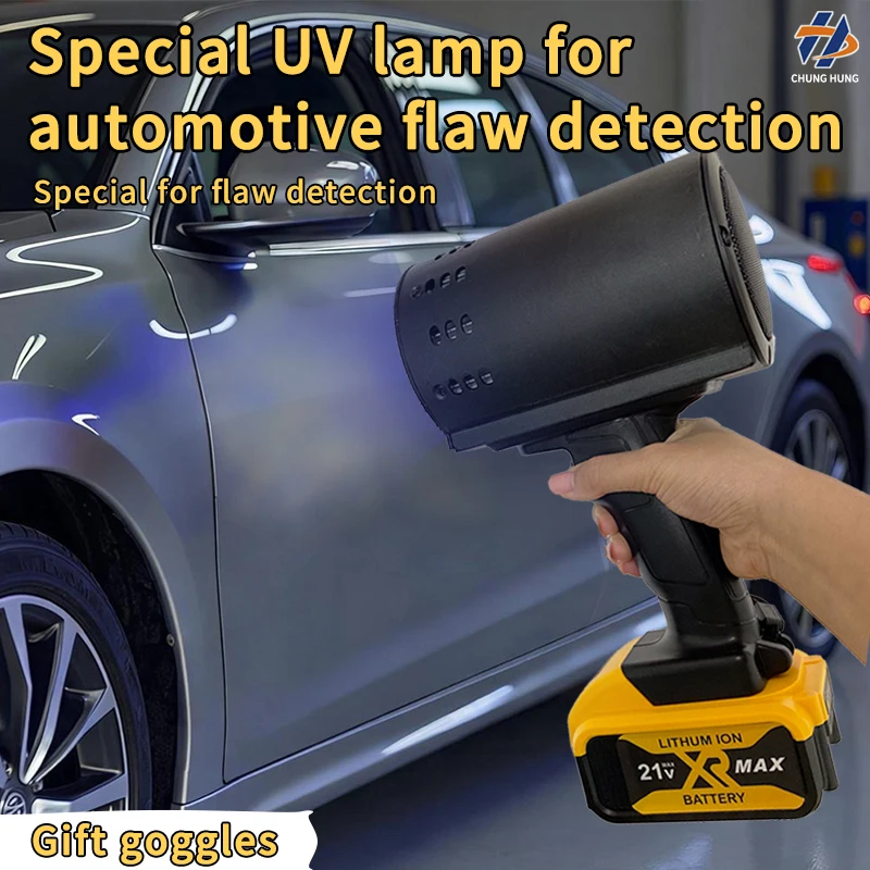 Lampe torche UV 110W 365nm pour travaux de carrosserie automobile, inspection des dommages de la voiture, lampe d'inspection de la surface de la peinture, outil d'inspection pour la réparation de la pâte