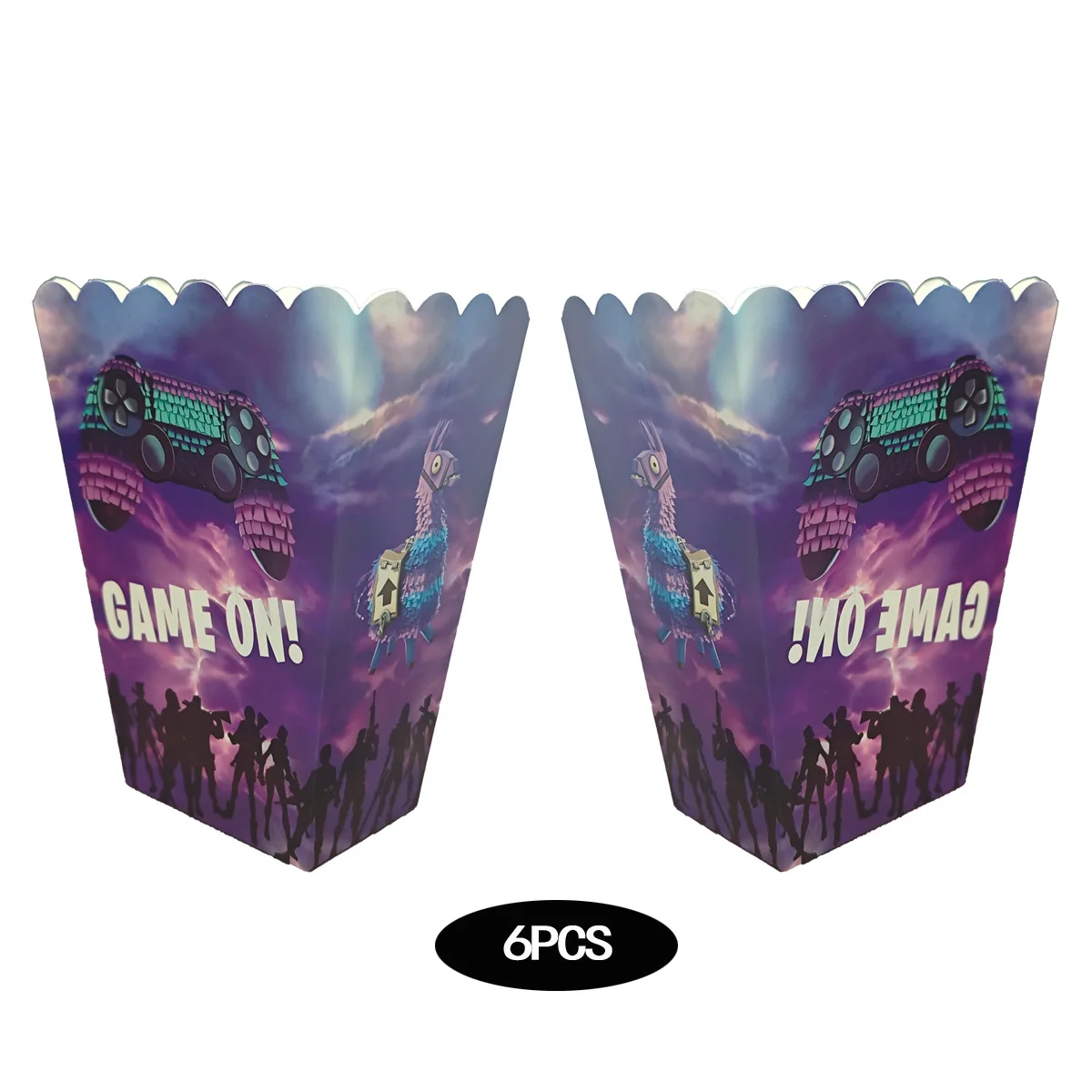 Hot Shooting Game Fortnition Plate Cup Kit Kids Gift Boys Birthday Party Decoration Sticker Cake Topper Candy Bag Baby Shower view 3