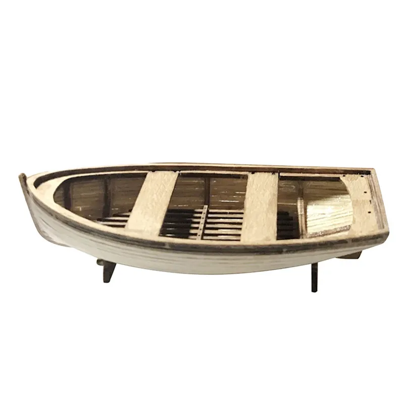 Mini Wooden Afro Liferaft DIY Handmade Kit Ship Model Toy Mahogany Canoe Model Toy Gift Lifeboat Ornaments Small Ship Model Kit