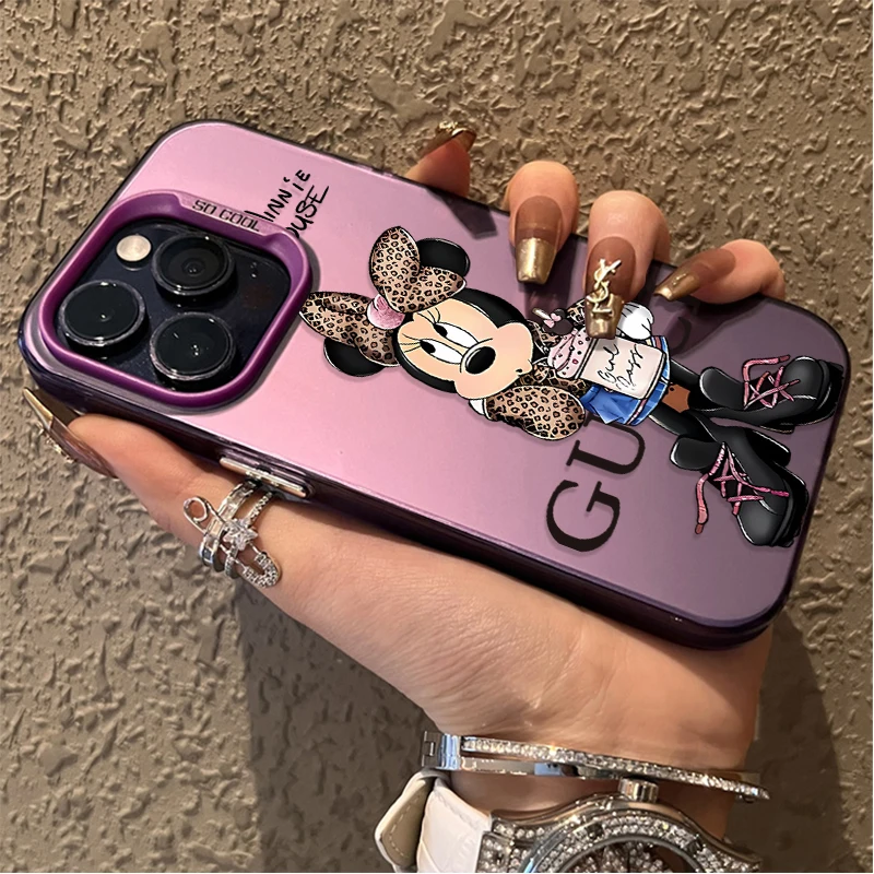 Funda creativa de Disney Minnie para iPhone 17 16e 16 15 14 13 12 11 mini Pro Max X XR XSMAX 8 7 Air Plus, mate, anti caídas 2
