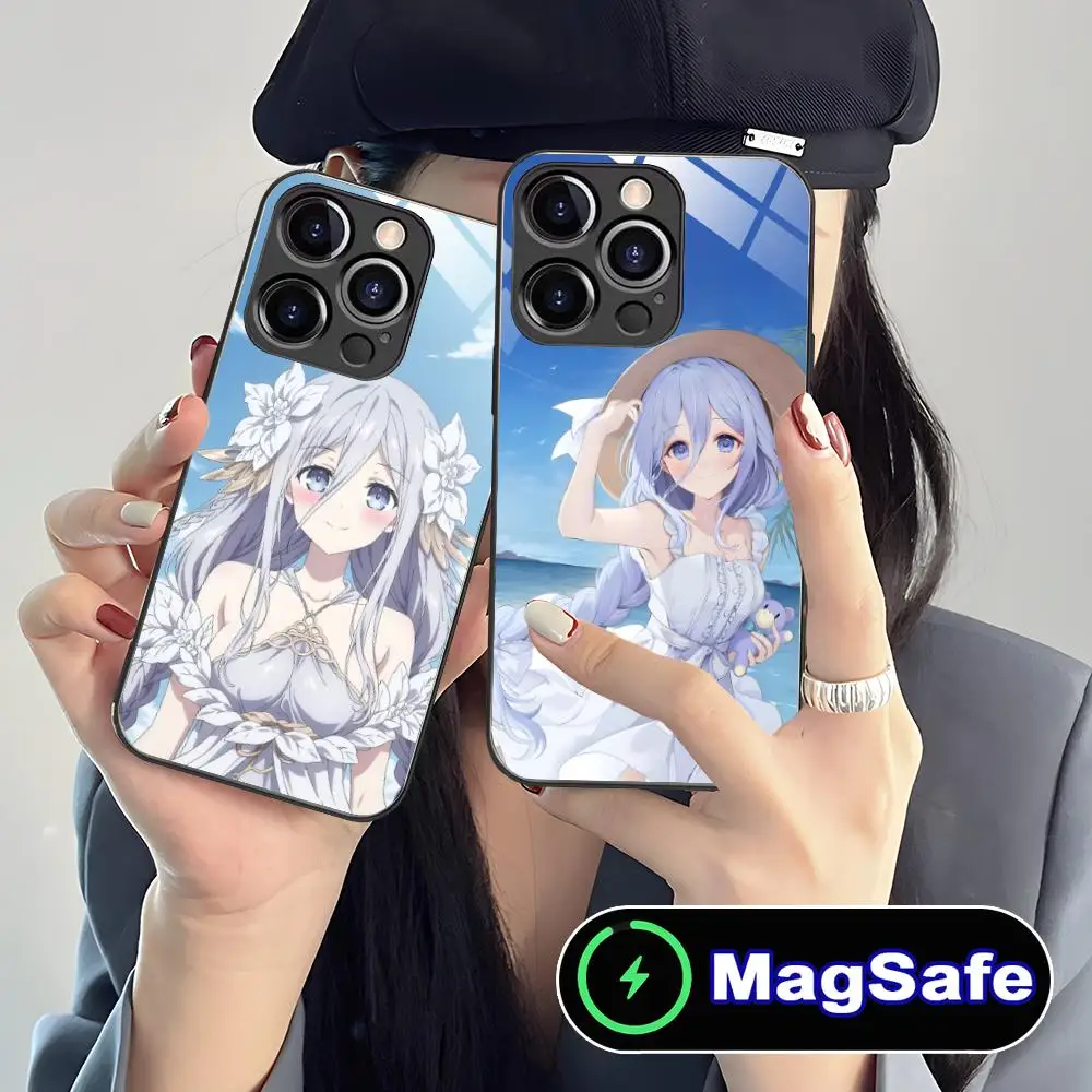 

Date a Live Mio Takamiya Phone Case for iPhone 16 15 14 13 12 11 Pro Max Plus Mini MagSafe Glass Colour Printing Cover Luxury