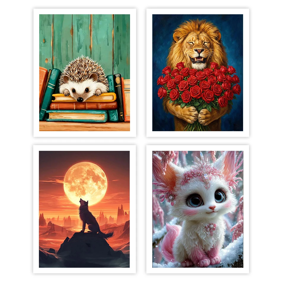 

GATYZTORY Painting By Number Adults Coloring By Numbers With Frame Arts Crafts Animals Drawing On Canvas Decorative Paintings