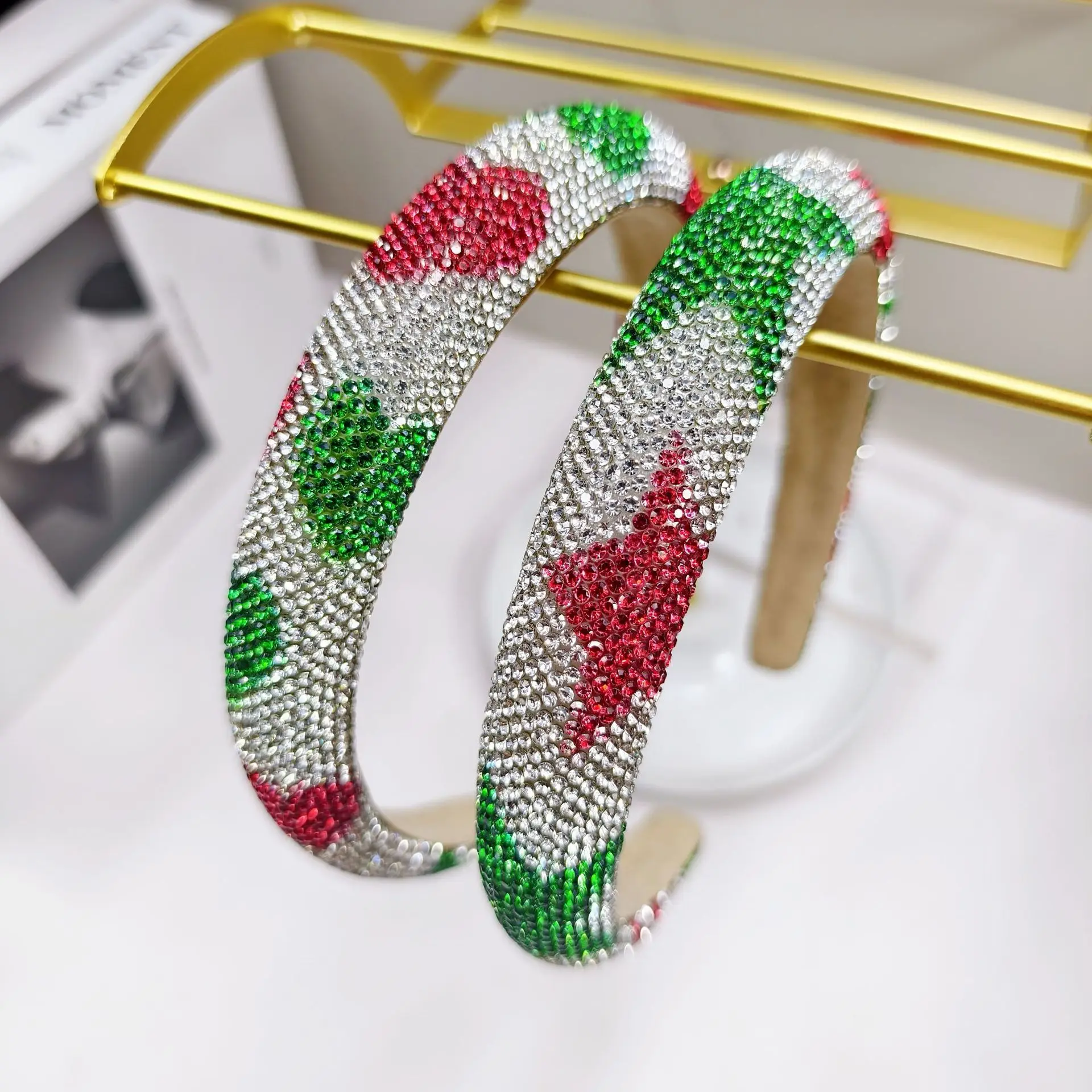 عيد الميلاد حجر الراين ستار القلب الإسفنج مبطن اكسسوارات الشعر مجوهرات الشعر