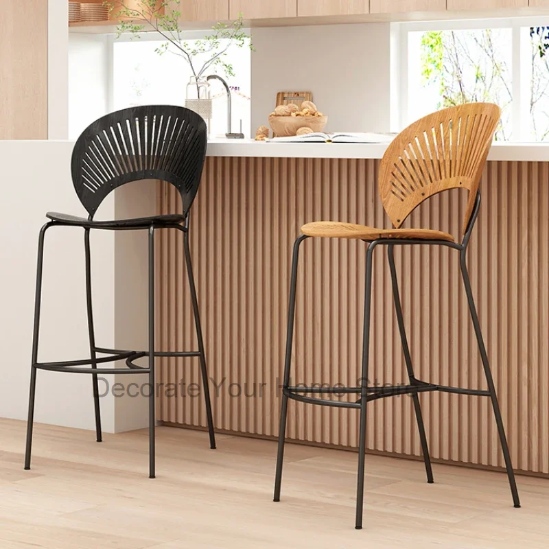 

Kitchen Modern Bar Chairs Ergonomic Reception Counter Height Bar Chairs Italian Nordict Cadeira Silla Home Furniture JY50BY