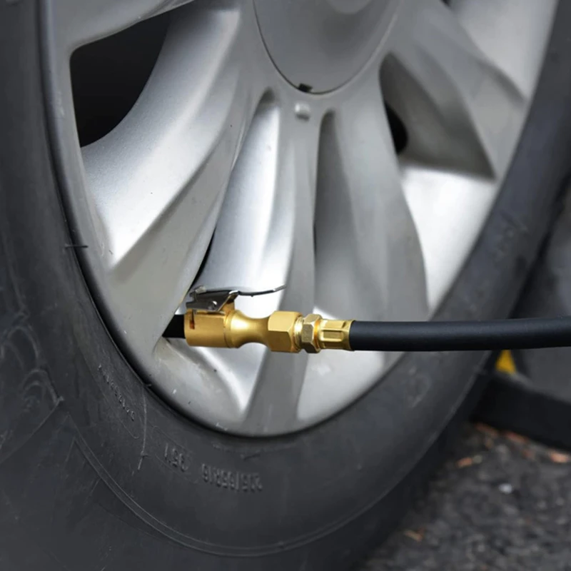 3pcs Car Tire Air Chuck Inflator Pump Valve Connector Clip-on Adapter Car Brass Tyre Wheel Valve For Inflatable Pump