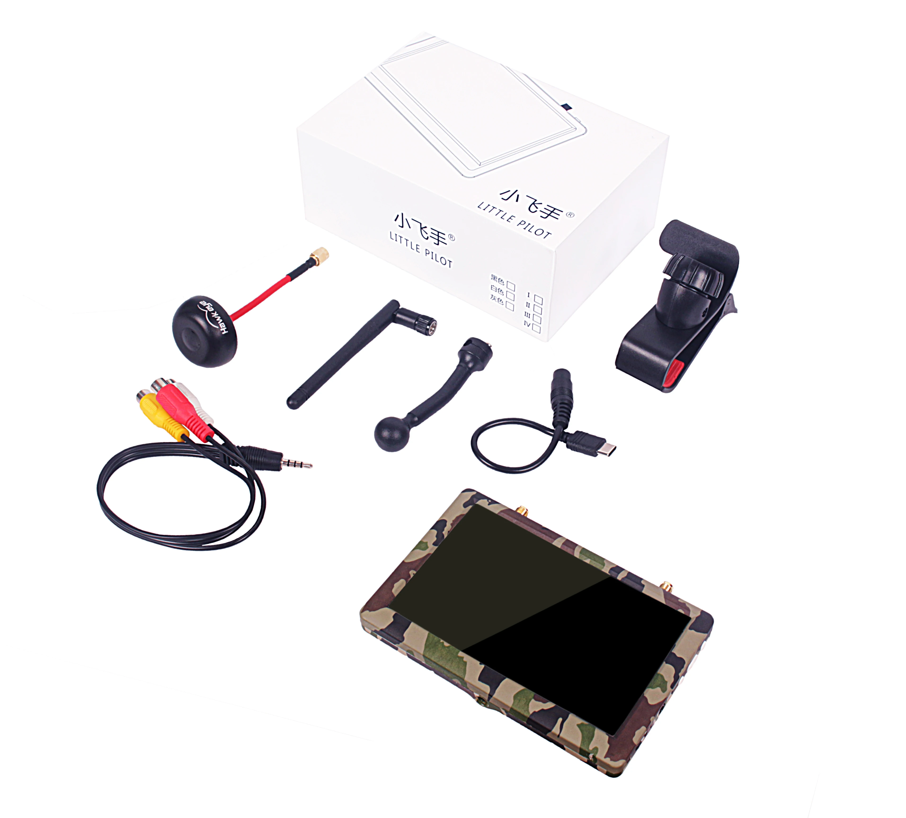 Newest Hawkeye Little Pilot 4 5.8GHZ 48CH Built in DVR Battery Dual Receivers 800X480 Led FPV Monitor For RACING DRONE