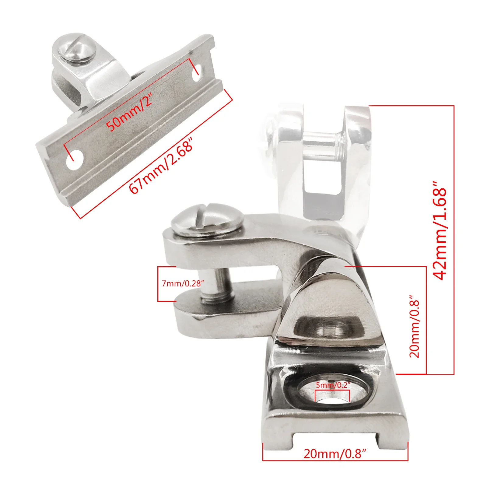 ISURE MARINE Swivel Deck Hinge – 316 Stainless Steel Top Mountain Fitting for Boats & Yachts (Durable, Corrosion-Resistant)