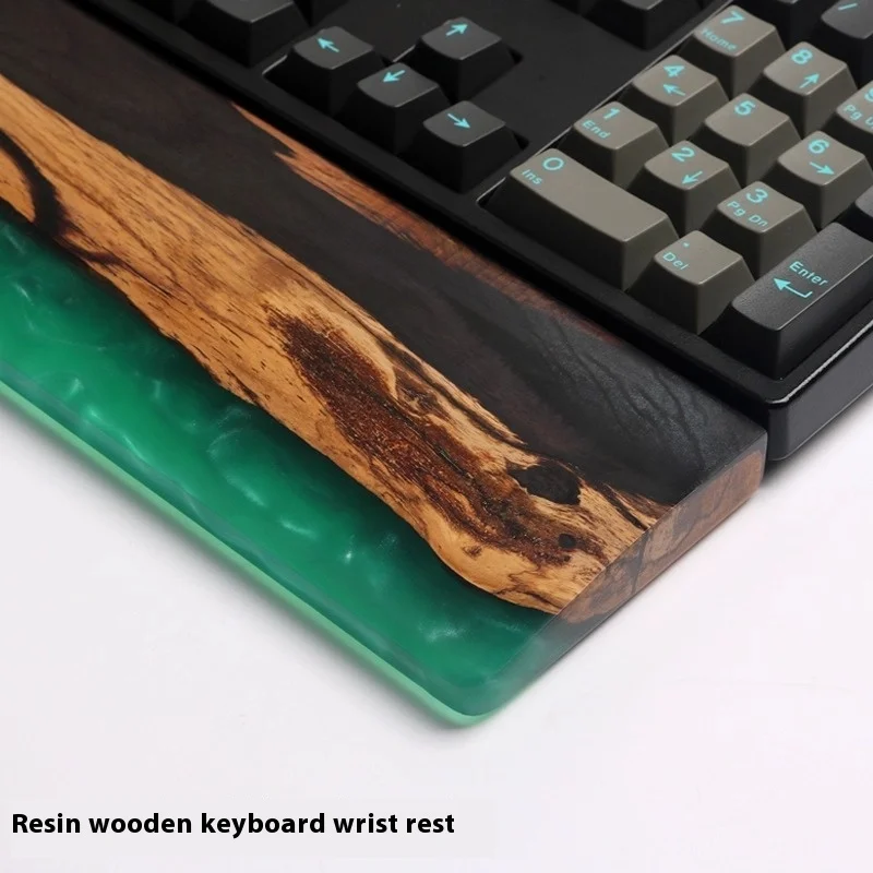 

Mechanical Keyboard Hand Rest Customized Wooden Wrist Rest Solid Wood Epoxy Resin Relieves Hand Fatigue for 104 Keys Keyboard