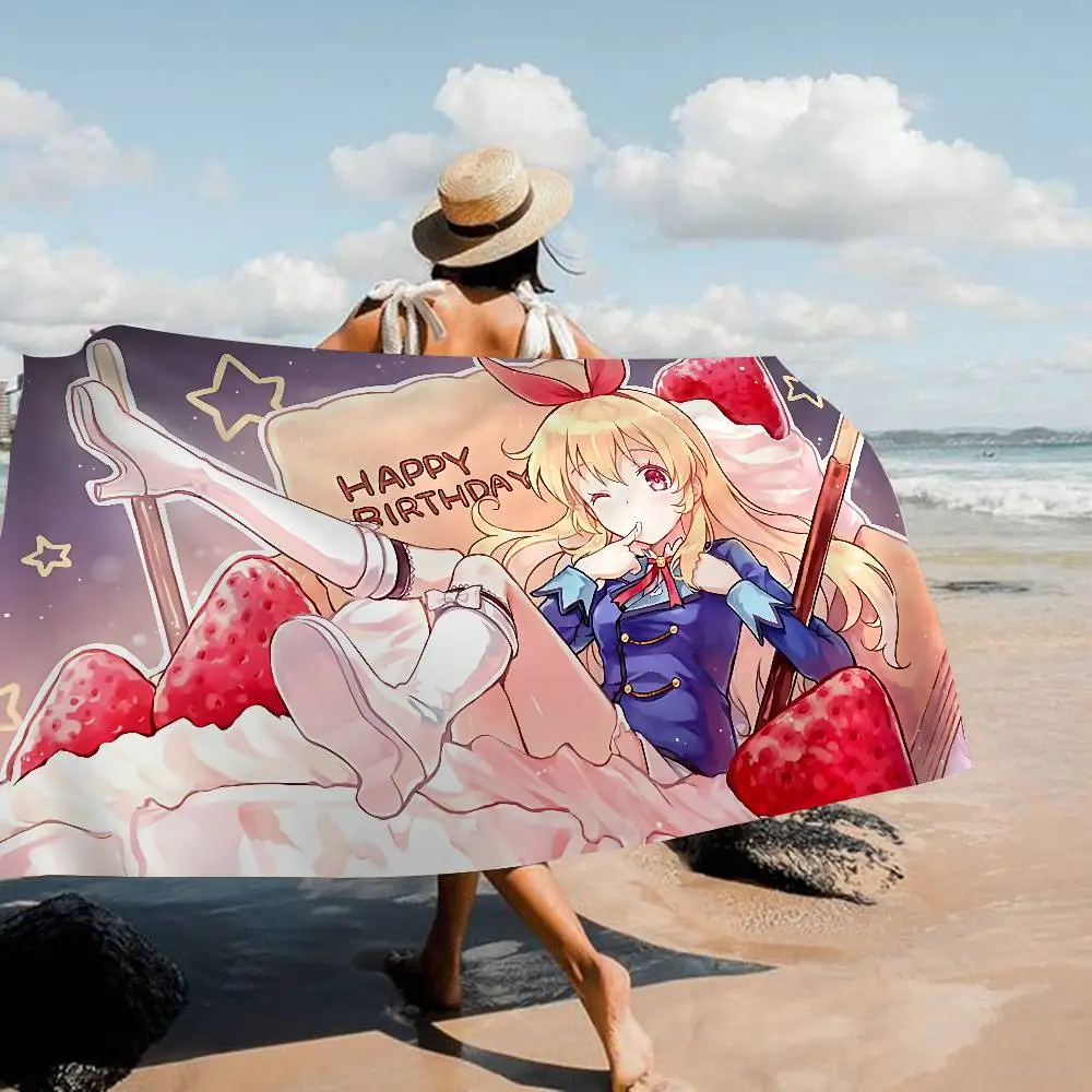 Anime Aikatsu Microfiber Printed Beach Towel Mountain Climbing Yoga Beach Swimming Running Absorbent Soft Towel