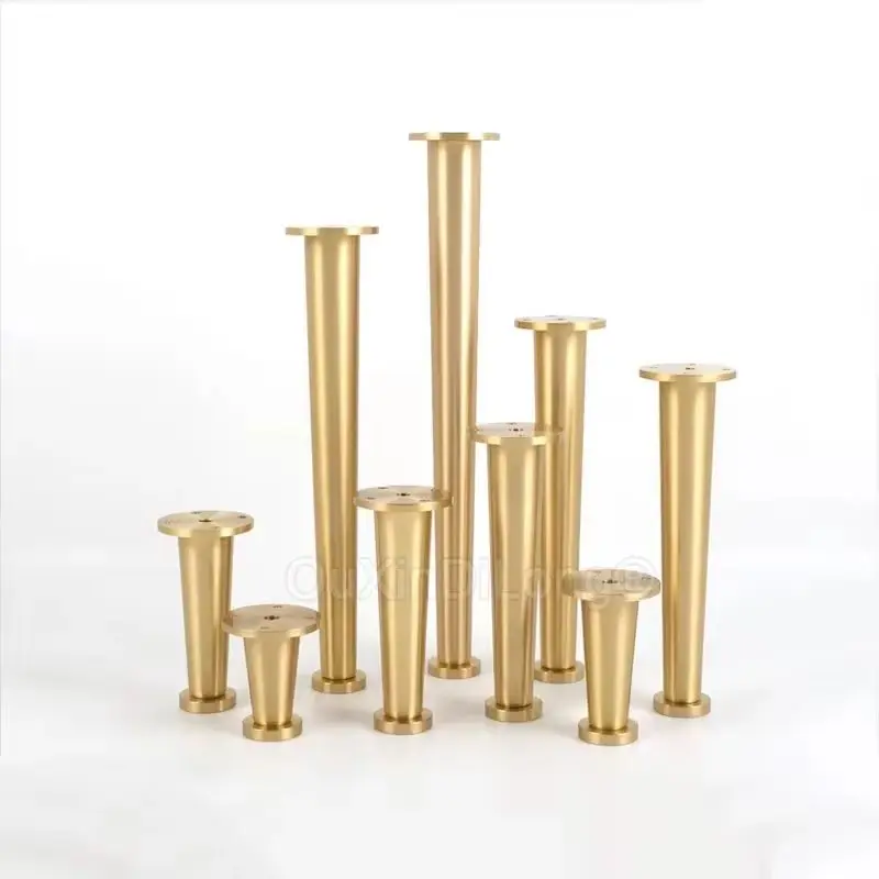 4PCS Brass Heavy Furniture Legs Table Chair Sofa Couch Bed Tapered Dresser Bathroom Cabinet Furniture Feet Replacement Parts