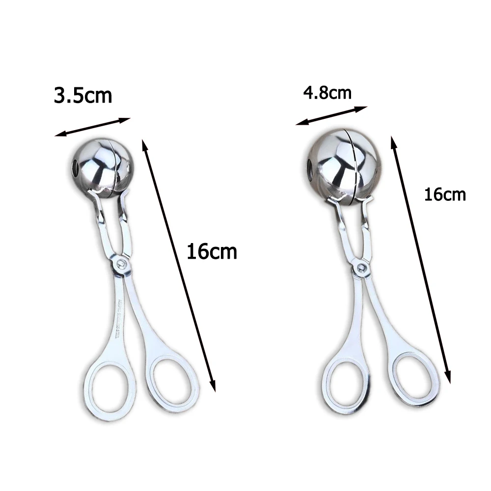 Keuken Newbie Gehaktbal Maker Toolor Rvs Gevulde Gehaktbal Clip Diy Vis Vlees Rijst Bal Maker Non-stick Gehaktbal mold