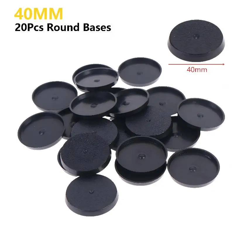 20Pcs 40mm Round Wargame Miniature Base Black Plastic Stable Flat Figure Stand For Tabletop Wargaming Model Hobby DIY Paintin view 6