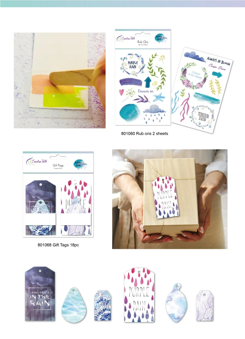 Creative Path 12-teiliges Purple-Rain Scrapbooking-Journaling-Set, dekorative Papiere, Stanzformen, Stempel, Aufkleber, DIY-Bastelset – Detail 6