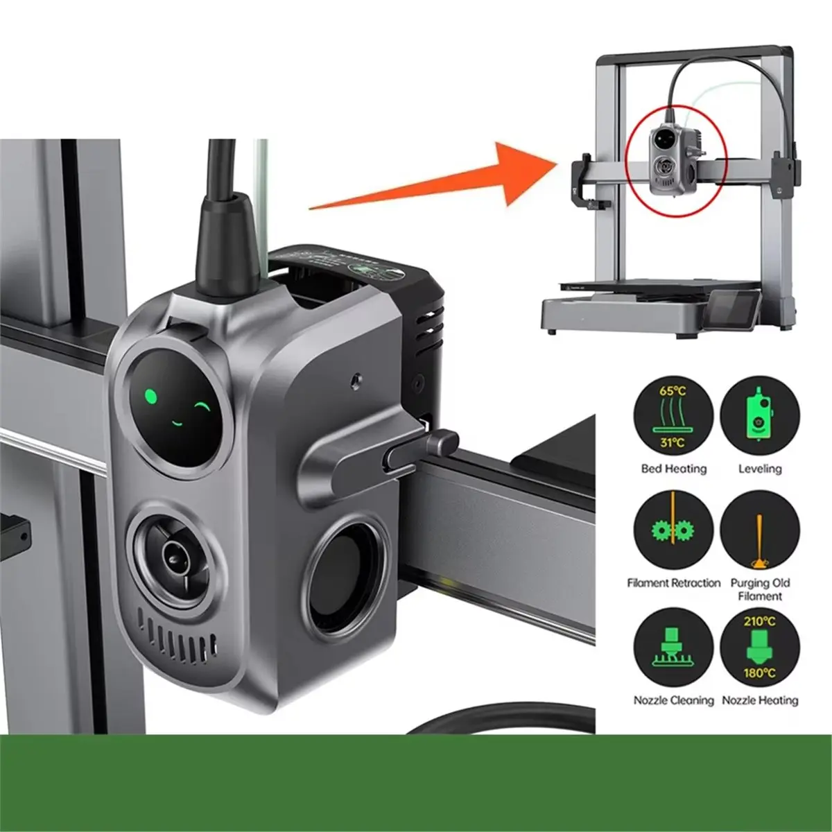 Creator Knomi Hi for Hi Smart Display Toolhead-Mounted Display Seamlesslal-Time Print Monitoring Knomi Custom