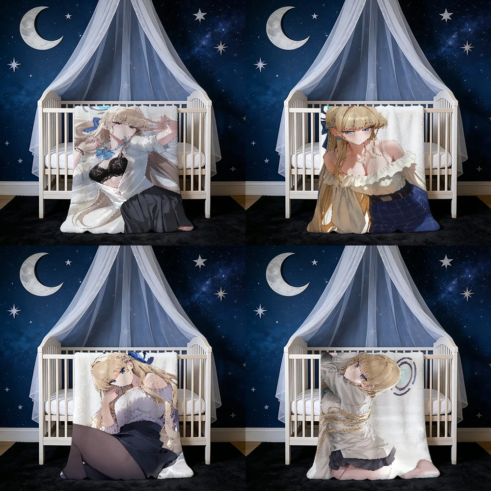B-Blue Archive Asuma Toki Game Blanket Blanket for Home Bedroom Bed Sofa Picnic Travel Office Cover Blanket Kids