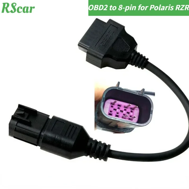 NEW NOBD OBD2 To 8 Pin Diagnostic Adapter ATV Motorcycle Connection Cable for Polaris RZR/Ranger/General/Sportsman Etc Line