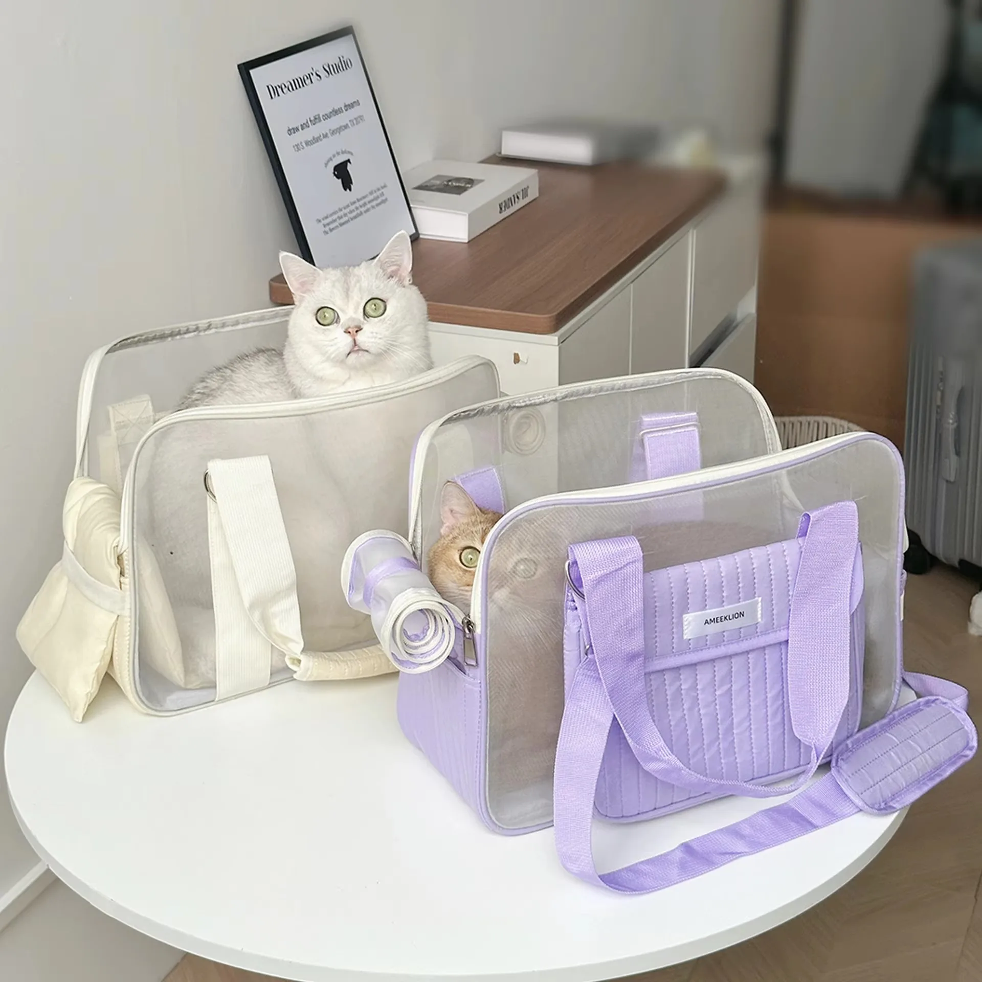 FurStarTop Rated New Portable Breathable Cat Dog Outing Tote, Cute Stylish Lightweight Large Capacity Travel Carrier For Small P
