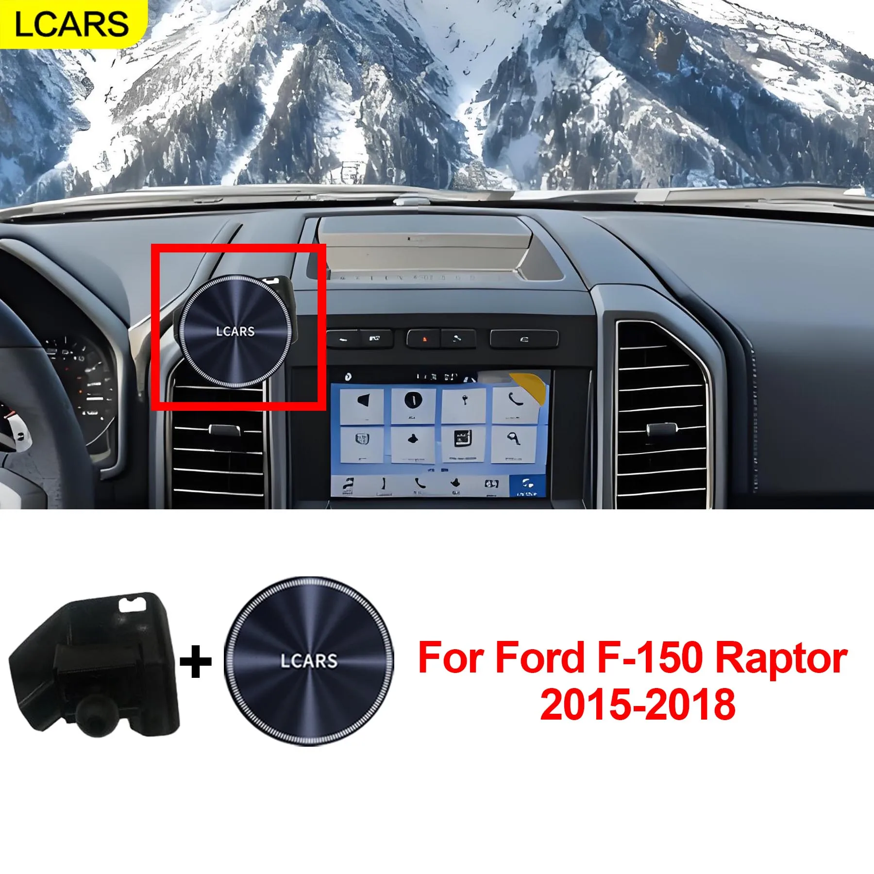 Suitable for Ford Raptor F150 Mobile Phone Holder, Specifically for 2015-2018 Models, Rotatable and Adjustable Magnetic Car Phone Holder, Dedicated Holder for In-Car Navigation