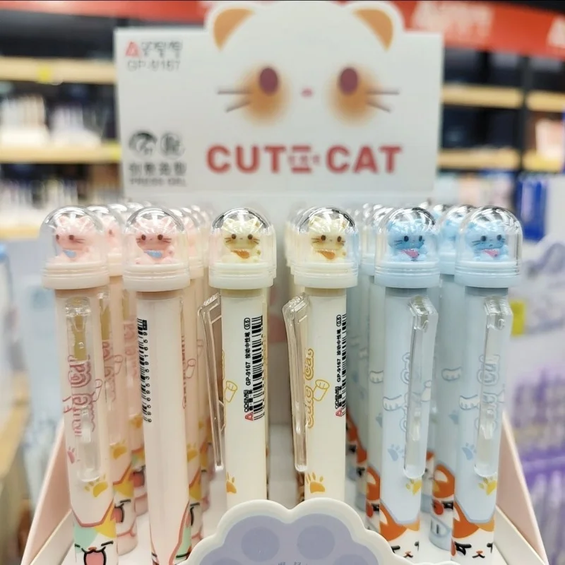 

36 шт./лот Kawaii Cat стираемая гелевая ручка милая 0,5 мм синие чернила нейтральная ручка подарок канцелярские принадлежности офисные школьные принадлежности