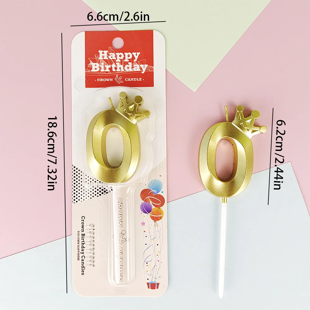 0123456789 High Quality Crown Digital Candles Cake Decorations Age Years Happy Birthday Holiday Boy Girl Colorful Party Supplies