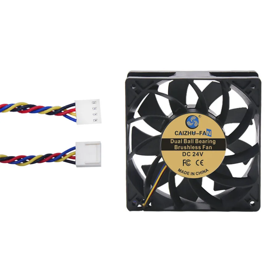 Dual Ball Bearing 120MM 12CM 12025  CPU Fan 120x120x25MM DC 24V Computer Case Cooling Fan 4PIN  PWM