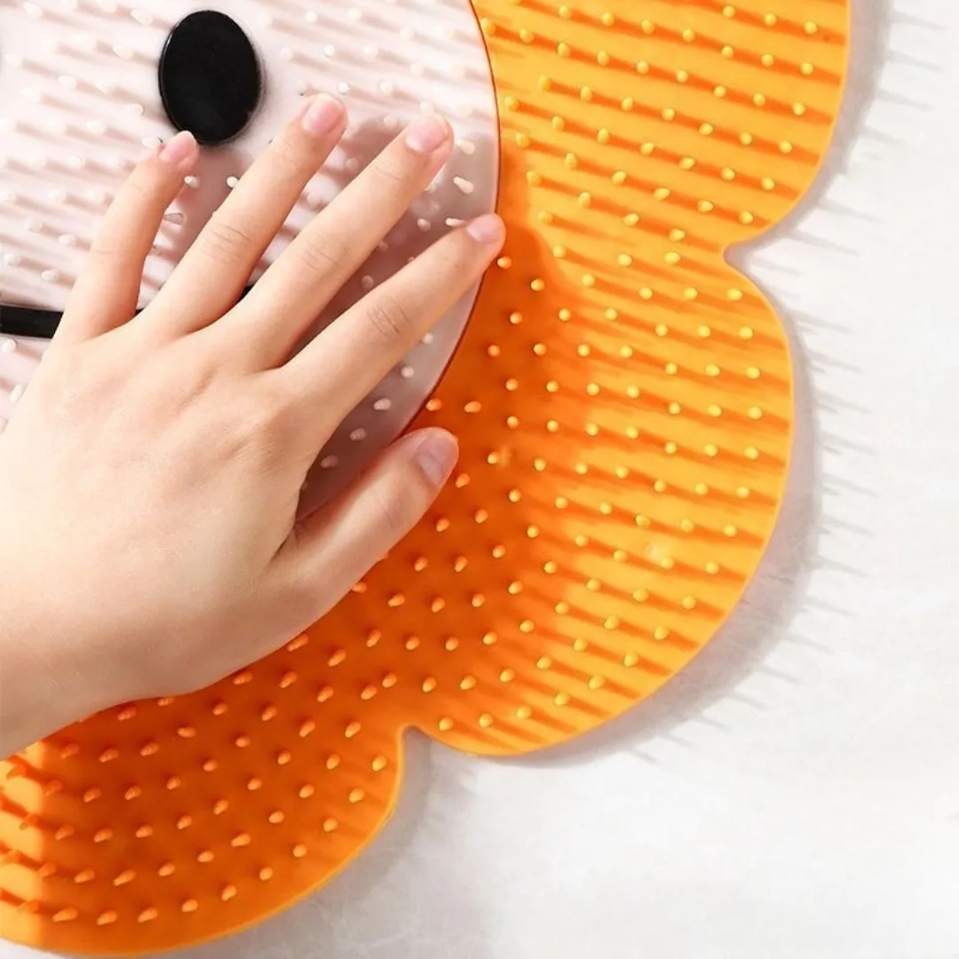 Sunflower Massage Mat Back Scraper Cleaning Brush Anti Slip Shower Feet Cleaner Wash Mat Sucker Wall Mat Rub Foot Scrubber Tools