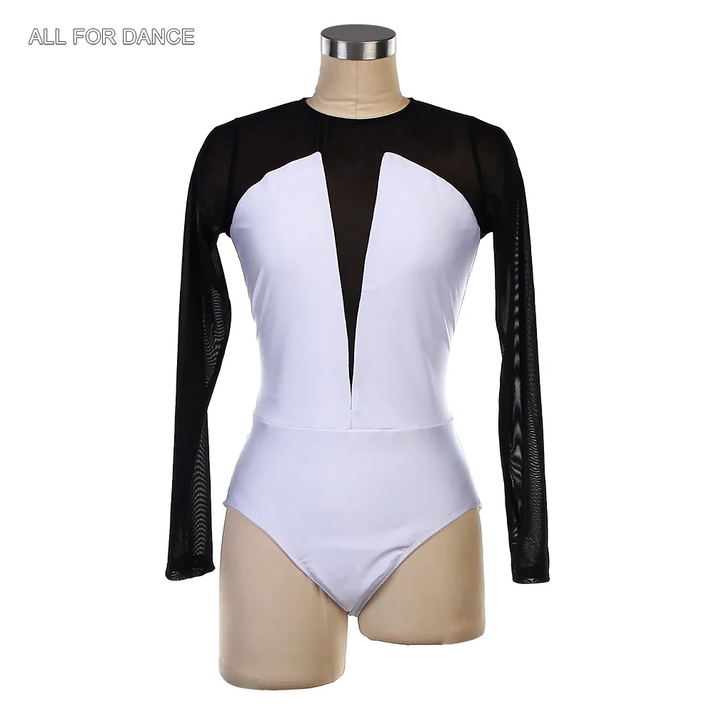 

26106 Белые и черные костюмы для балета, джаза и гонщика с длинными рукавами, танцевальная одежда для женщин и девочек, танцевальная одежда для выступлений на сцене