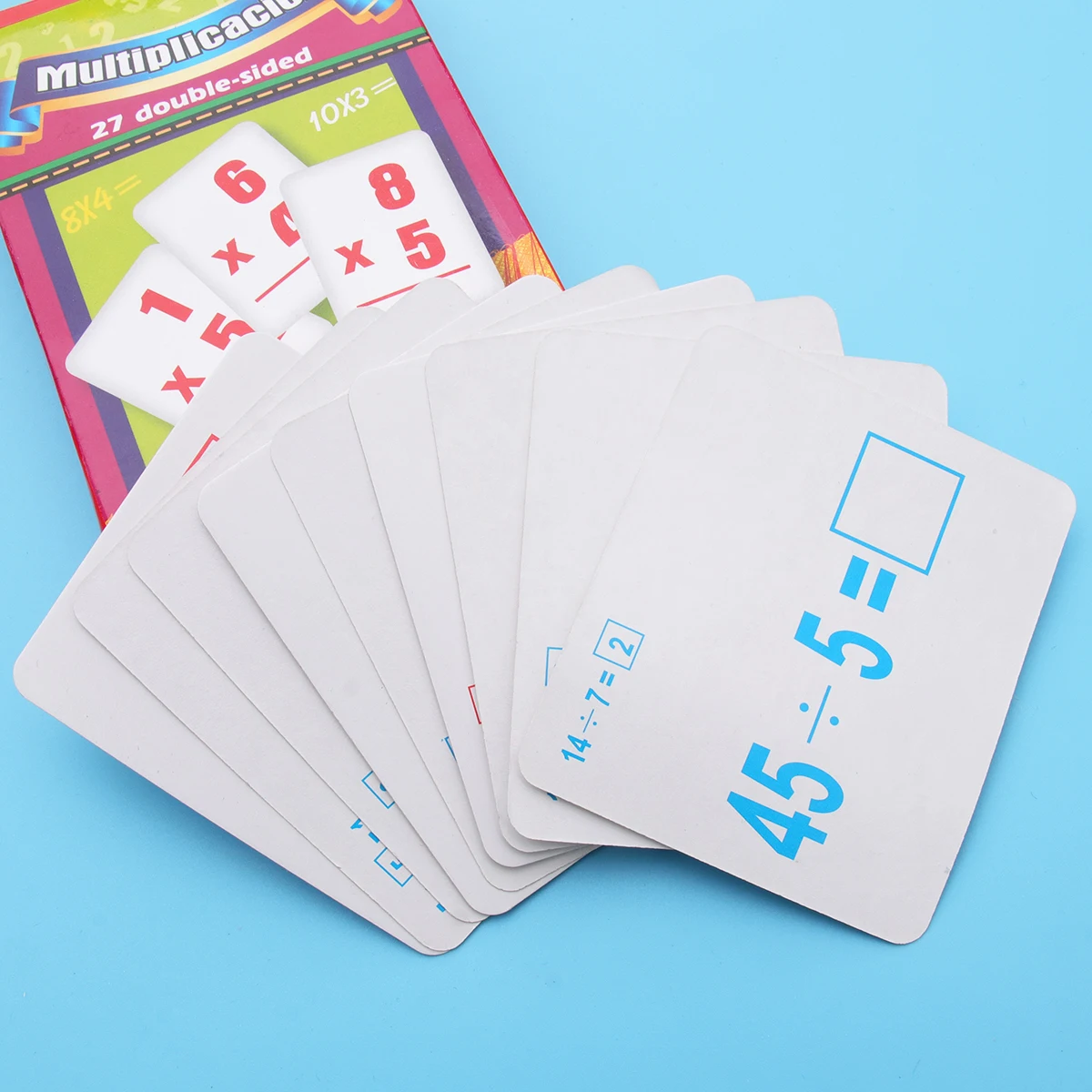 54pcs Spanish Math Flash Cards Multiplication Division Number Learning Tools For Kids Early Learning Educational Game Colorful