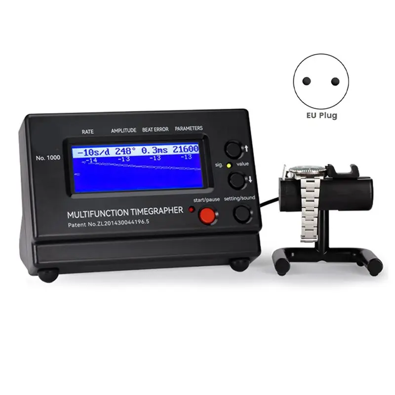 Tidak. 1000 Timing Timegrapher Mechanical Watch Tester EU Plug Professional Watch Calibrator Repairing Tools