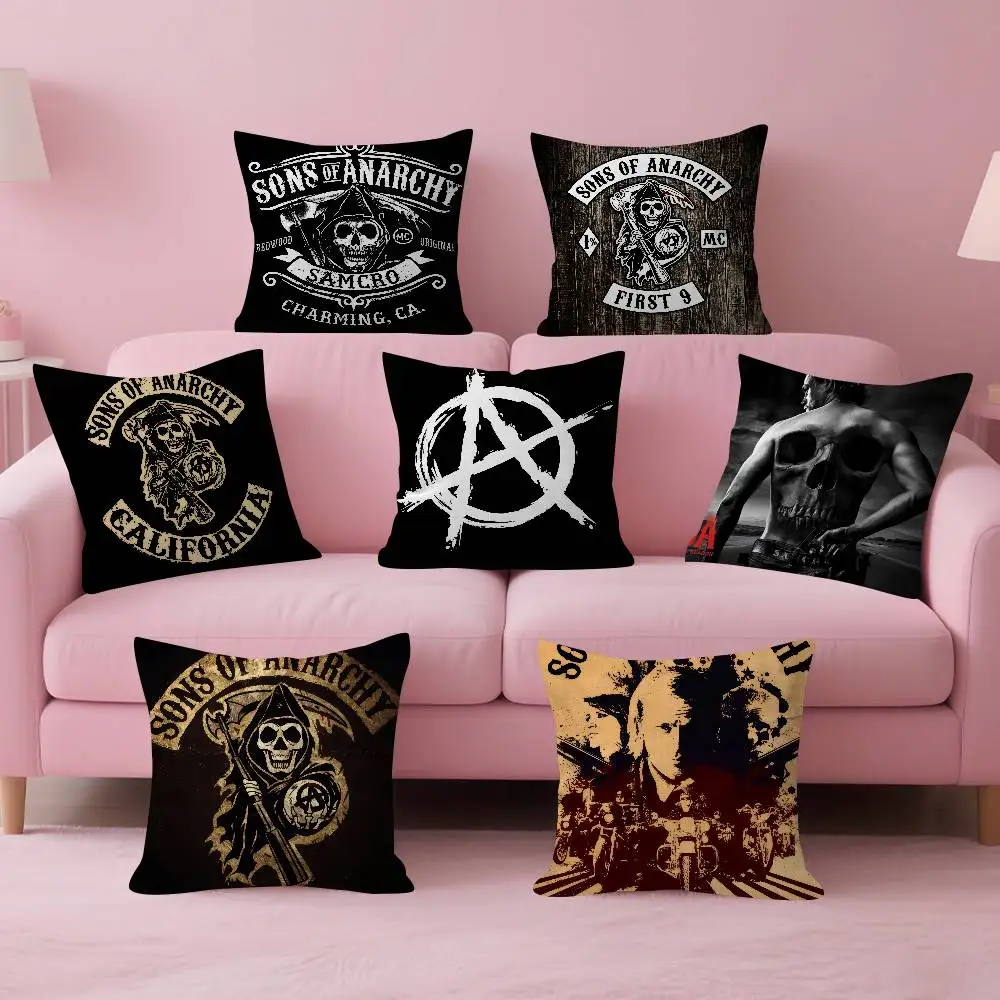 Classic Crime S-Sons Of A-Anarchy Kissen, Anime-Kissen, Sofa-Bett-Kopfkissenbezug, Kissenbezug, modisch