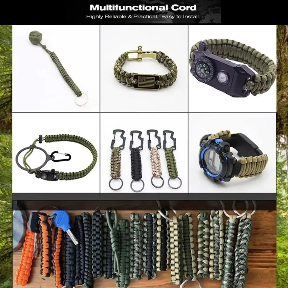 Cuerda de paracord de 650, 4 mm, 9 hebras, 50 m/100 m, equipo de supervivencia para acampar al aire libre, pulsera DIY, cuerda para tienda de campaña, cuerda de paracaídas