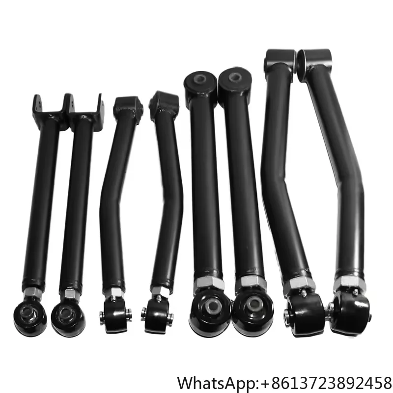 

8Pcs Black F+R Upper+Lower Adj. Control Arm for 2007-2018 Jeep Wrangler Unlimited 4WD/2WD