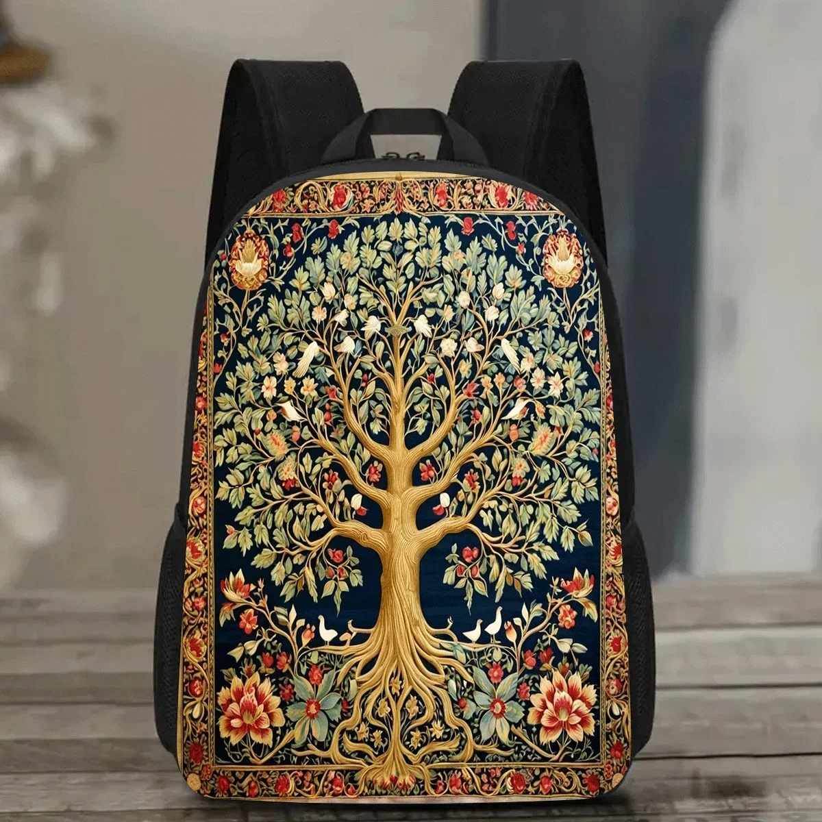Custom 1pc Vibrant Tree Of Life Backpack - 17