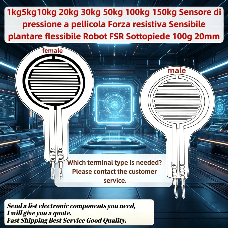 !Brand new and original  1kg5kg10kg 20kg 30kg 50kg100kg150kg Film Pressure Sensor Resistive for Sensitive Plantar Flexible Robot
