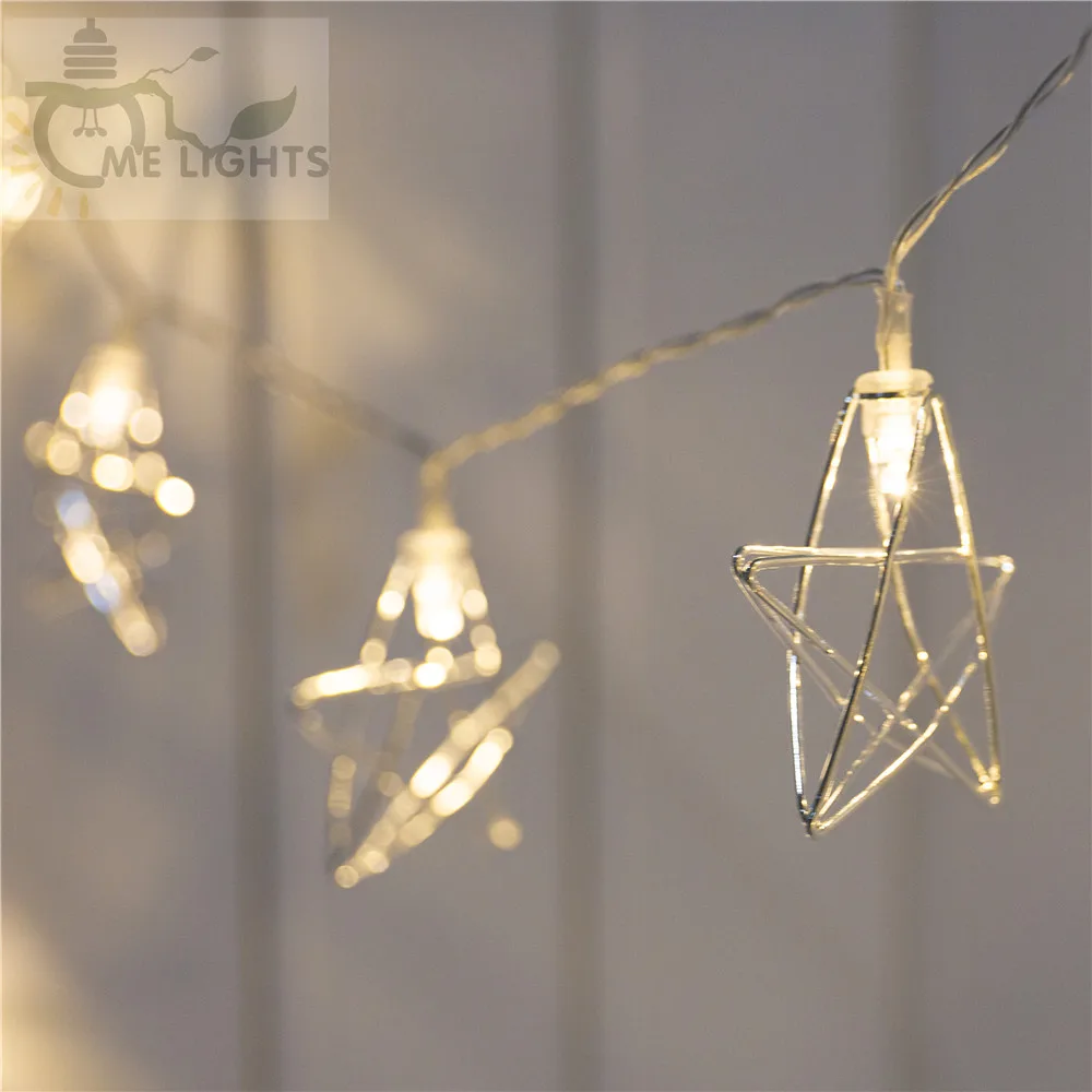 

Stars Fairy Lights for Bedroom Led String for Room Christmas Lights Indoor Battery Operated Wedding Garland Garden Decoration