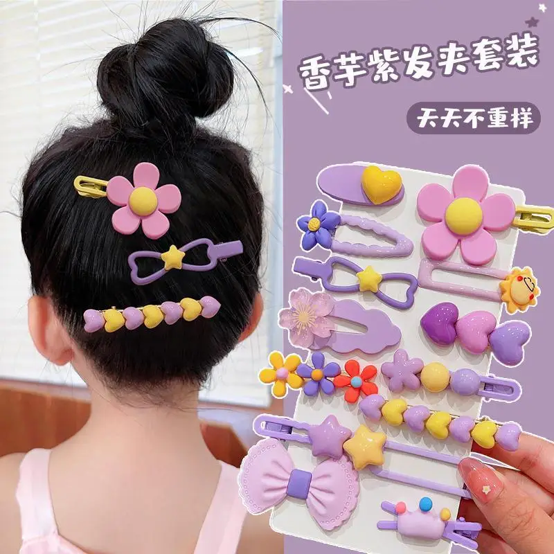14Pcs/Set Cute Bows BB Clip Girl Baby Hair Clip Flower Hairpins Hairdresses Barrettes Bangs  Kid Hair Accessories