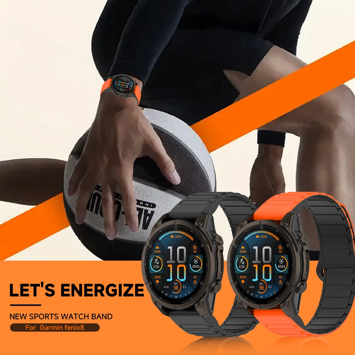 متوافق مع Garmin Fenix 8 7X 7 7S سوار مغناطيسي من السيليكون Fenix 5X 5S Plus 3HR حزام 20 مم 22 مم 26 مم QuickFit