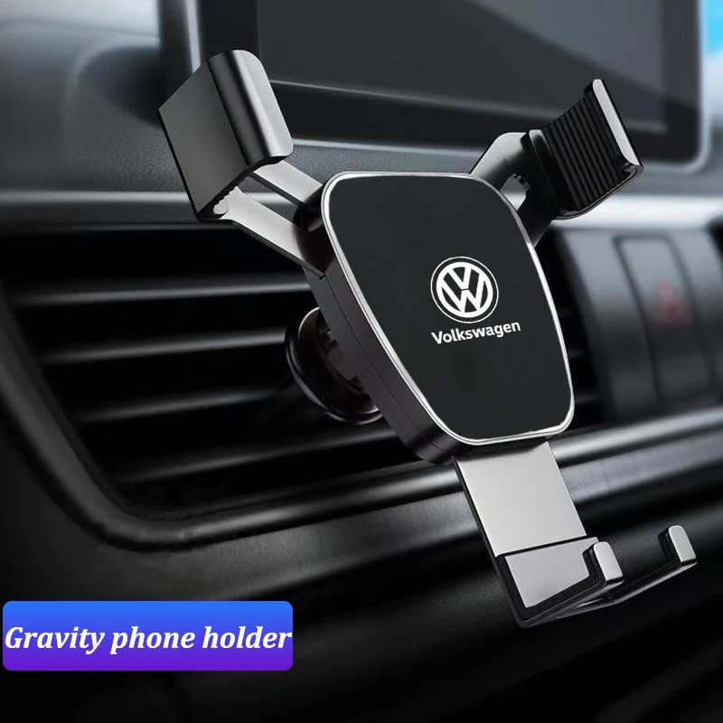 Gravity Car Phone Holder Air Vent Clip Cell Phone Stand Support Interiors For Volkswagen VW RLine R Golf Amarok Tiguan T-ROC GTI