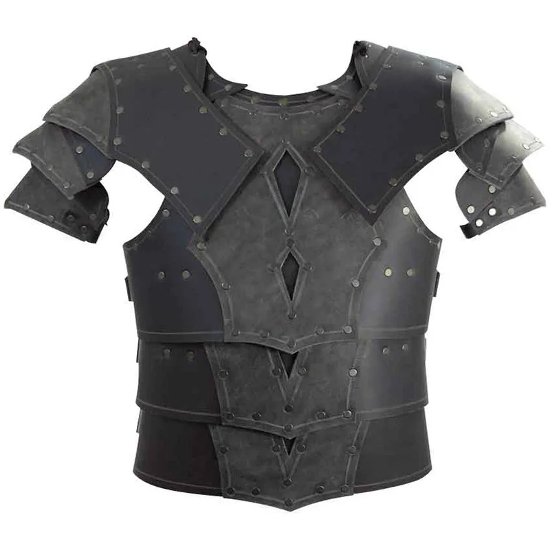 Średniowieczny Gladiator Body Chest Armor Viking kostium pirata PU skóra Cuirass napierśnik Halloween płaszcz kamizelka strój dla mężczyzn LARP