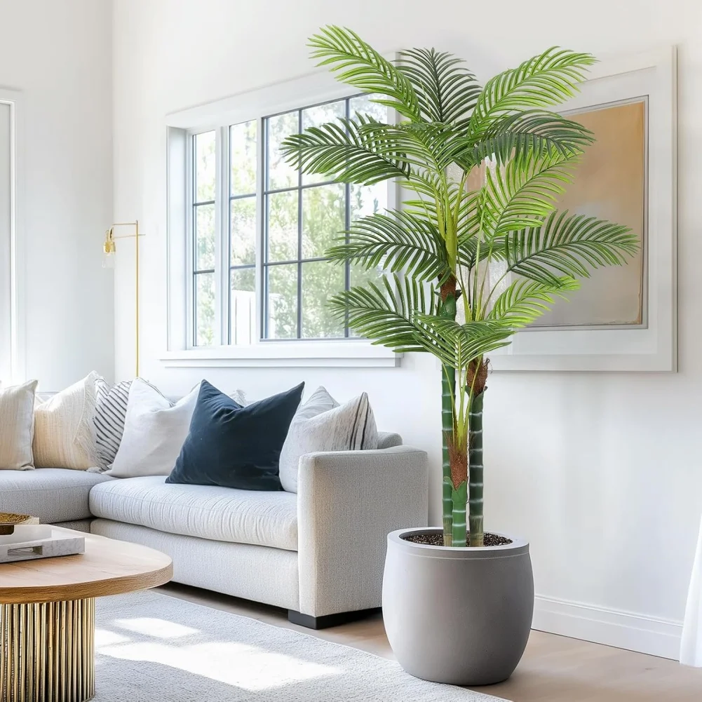 

1/2 шт. Искусственная пальма высотой 6/7 футов, золотистая тростниковая пальма, большие искусственные растения для дома и улицы