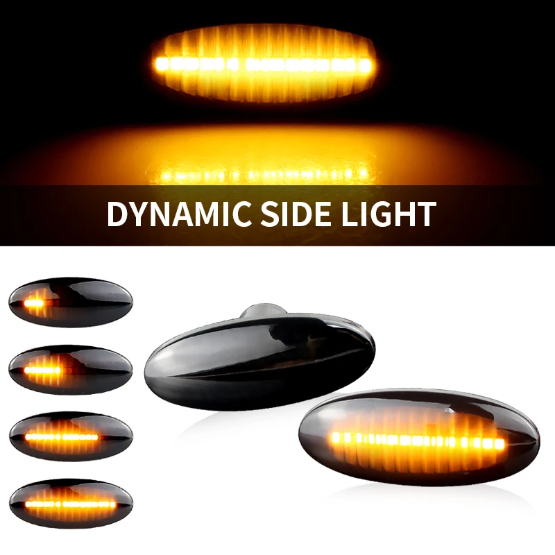 2/10PC For Nissan Qashqai X-trail NP300 Navara D22 NV200 Leaf Cube Note Fiera LED Dynamic Side Marker Repeater Turn Signal Light