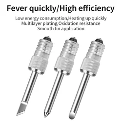 Welding Soldering Tips USB Soldering Iron Head Replacements Threaded Soldering Tip Fits for E10 Interface Soldering Iron